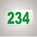 Numberplate 234 Room, Hotel, Hospital, Lodge,Apartment, Flat,Door No,College, Library, Rack Numbers Warehouse,Acrylic White Board Fixed with Green Color PVC Waterproof Sticker