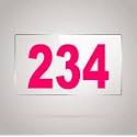 Numberplate 234 Room, Hotel, Hospital, Lodge,Apartment, Flat,Door No,College, Library, Rack Numbers Warehouse,Acrylic White Board Fixed with Pink Color PVC Waterproof Sticker
