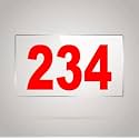 Numberplate 234 Room, Hotel, Hospital, Lodge,Apartment, Flat,Door No,College, Library, Rack Numbers Warehouse,Acrylic White Board Fixed with Red Color PVC Waterproof Sticker