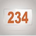 Numberplate 234 Room, Hotel, Hospital, Lodge,Apartment, Flat,Door No,College, Library, Rack Numbers Warehouse,Acrylic White Board Fixed with Brown Color PVC Waterproof Sticker