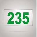 Numberplate 235 Room, Hotel, Hospital, Lodge,Apartment, Flat,Door No,College, Library, Rack Numbers Warehouse,Acrylic White Board Fixed with Green Color PVC Waterproof Sticker