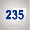 Numberplate 235 Room, Hotel, Hospital, Lodge,Apartment, Flat,Door No,College, Library, Rack Numbers Warehouse,Acrylic White Board Fixed with Blue Color PVC Waterproof Sticker