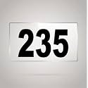 Numberplate 235 Room, Hotel, Hospital, Lodge,Apartment, Flat,Door No,College, Library, Rack Numbers Warehouse,Acrylic White Board Fixed with Blackcolor PVC Waterproof Sticker
