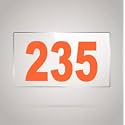 Numberplate 235 Room, Hotel, Hospital, Lodge,Apartment, Flat,Door No,College, Library, Rack Numbers Warehouse,Acrylic White Board Fixed with Orange Color PVC Waterproof Sticker