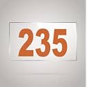Numberplate 235 Room, Hotel, Hospital, Lodge,Apartment, Flat,Door No,College, Library, Rack Numbers Warehouse,Acrylic White Board Fixed with Brown Color PVC Waterproof Sticker