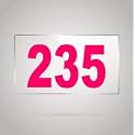 Numberplate 235 Room, Hotel, Hospital, Lodge,Apartment, Flat,Door No,College, Library, Rack Numbers Warehouse,Acrylic White Board Fixed with Pink Color PVC Waterproof Sticker