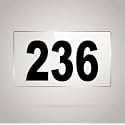 Numberplate 236 Room, Hotel, Hospital, Lodge,Apartment, Flat,Door No,College, Library, Rack Numbers Warehouse,Acrylic White Board Fixed with Blackcolor PVC Waterproof Sticker