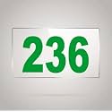 Numberplate 236 Room, Hotel, Hospital, Lodge,Apartment, Flat,Door No,College, Library, Rack Numbers Warehouse,Acrylic White Board Fixed with Green Color PVC Waterproof Sticker