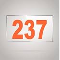 Numberplate 237 Room, Hotel, Hospital, Lodge,Apartment, Flat,Door No,College, Library, Rack Numbers Warehouse,Acrylic White Board Fixed with Orange Color PVC Waterproof Sticker