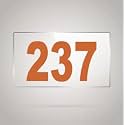 Numberplate 237 Room, Hotel, Hospital, Lodge,Apartment, Flat,Door No,College, Library, Rack Numbers Warehouse,Acrylic White Board Fixed with Brown Color PVC Waterproof Sticker