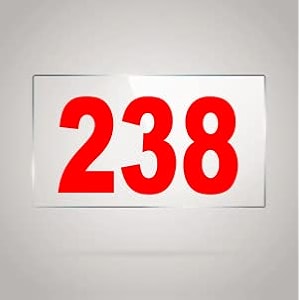 numberplate 238 room hotel hospital lodgeapartment flatdoor nocollege library rack numbers warehouseacrylic white board fixed with red color pvc waterproof sticker