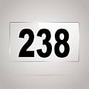 Numberplate 238 Room, Hotel, Hospital, Lodge,Apartment, Flat,Door No,College, Library, Rack Numbers Warehouse,Acrylic White Board Fixed with Blackcolor PVC Waterproof Sticker