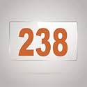 Numberplate 238 Room, Hotel, Hospital, Lodge,Apartment, Flat,Door No,College, Library, Rack Numbers Warehouse,Acrylic White Board Fixed with Brown Color PVC Waterproof Sticker