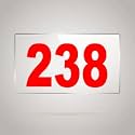 Numberplate 238 Room, Hotel, Hospital, Lodge,Apartment, Flat,Door No,College, Library, Rack Numbers Warehouse,Acrylic White Board Fixed with Red Color PVC Waterproof Sticker