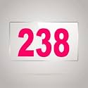 Numberplate 238 Room, Hotel, Hospital, Lodge,Apartment, Flat,Door No,College, Library, Rack Numbers Warehouse,Acrylic White Board Fixed with Pink Color PVC Waterproof Sticker