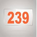 Numberplate 239 Room, Hotel, Hospital, Lodge,Apartment, Flat,Door No,College, Library, Rack Numbers Warehouse,Acrylic White Board Fixed with Orange Color PVC Waterproof Sticker