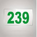 Numberplate 239 Room, Hotel, Hospital, Lodge,Apartment, Flat,Door No,College, Library, Rack Numbers Warehouse,Acrylic White Board Fixed with Green Color PVC Waterproof Sticker