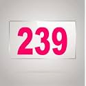 Numberplate 239 Room, Hotel, Hospital, Lodge,Apartment, Flat,Door No,College, Library, Rack Numbers Warehouse,Acrylic White Board Fixed with Pink Color PVC Waterproof Sticker