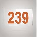 Numberplate 239 Room, Hotel, Hospital, Lodge,Apartment, Flat,Door No,College, Library, Rack Numbers Warehouse,Acrylic White Board Fixed with Brown Color PVC Waterproof Sticker