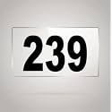 Numberplate 239 Room, Hotel, Hospital, Lodge,Apartment, Flat,Door No,College, Library, Rack Numbers Warehouse,Acrylic White Board Fixed with Blackcolor PVC Waterproof Sticker