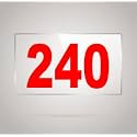 Numberplate 240 Room, Hotel, Hospital, Lodge,Apartment, Flat,Door No,College, Library, Rack Numbers Warehouse,Acrylic White Board Fixed with Red Color PVC Waterproof Sticker