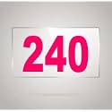 Numberplate 240 Room, Hotel, Hospital, Lodge,Apartment, Flat,Door No,College, Library, Rack Numbers Warehouse,Acrylic White Board Fixed with Pink Color PVC Waterproof Sticker