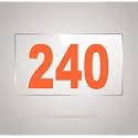 Numberplate 240 Room, Hotel, Hospital, Lodge,Apartment, Flat,Door No,College, Library, Rack Numbers Warehouse,Acrylic White Board Fixed with Orange Color PVC Waterproof Sticker