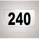 Numberplate 240 Room, Hotel, Hospital, Lodge,Apartment, Flat,Door No,College, Library, Rack Numbers Warehouse,Acrylic White Board Fixed with Blackcolor PVC Waterproof Sticker