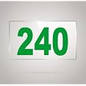 Numberplate 240 Room, Hotel, Hospital, Lodge,Apartment, Flat,Door No,College, Library, Rack Numbers Warehouse,Acrylic White Board Fixed with Green Color PVC Waterproof Sticker