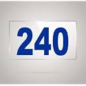 Numberplate 240 Room, Hotel, Hospital, Lodge,Apartment, Flat,Door No,College, Library, Rack Numbers Warehouse,Acrylic White Board Fixed with Blue Color PVC Waterproof Sticker