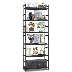 NUMENN 6 Tier Bookshelf Tall Bookcase Shelf
