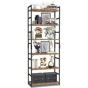 NUMENN 6 Tier Bookshelf Tall Bookcase Shelf