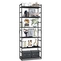 NUMENN 6 Tier Bookshelf Tall Bookcase Shelf