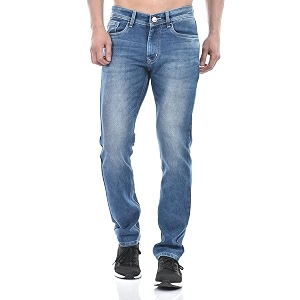 Numero Uno Men Solid Blue Denim Tapered