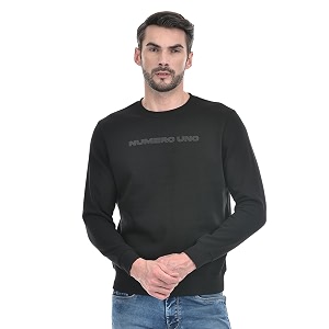 Numero Uno Mens Blue Typographic Round Neck