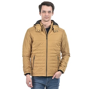Numero Uno Mens Autumn Gold Puffer Jacket