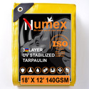 Numex 18ft X 12ft, 140 GSM | Water Proof Tarpaulin Sheet | 100% Pure Virgin | ISO Cert Tent - For Camping, Construction Sites, Transportation Covers, Garden
