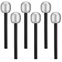 NUOBESTY Kids Microphone 6Pcs Glittered Silver Toy Microphone Fake Mic Accessory for Costume Prop Birthday Party Favors