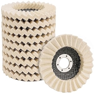 10 pack 4-1234 wool flap disc abrasives buffing polishing wheel for angle grinder 7834 arbor aluminum metal polishing wheel paint rust scratch removal