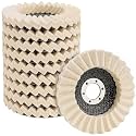 10 Pack 4-1/2" Wool Flap Disc Abrasives Buffing Polishing Wheel for Angle Grinder 7/8" Arbor Aluminum Metal Polishing Wheel Paint Rust Scratch Removal