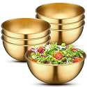 Nuogo 10 Pcs 4.7 Inch Gold Bowls Stainless Steel Salad Mixing Bowls