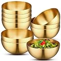 Nuogo 10 Pcs 5.9 Inch Gold Bowls Stainless Steel Salad Mixing Bowls