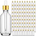 Nuogo 100 Pack Glass Dropper Bottles 2 oz Tincture Vials with Eye Droppers Leakproof Travel Bottles for Essential Oils Liquids (Clear)