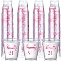 Nuogo 100 Pcs 21st Birthday Shot Glasses for Her, 2 oz, Pink