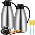 Nuogo 2 Pcs 102 oz Stainless Steel Thermal Coffee Carafe, Silver