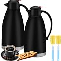 Nuogo 2 Pcs 102 oz Stainless Steel Thermal Coffee Carafe, Black