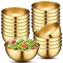 Nuogo 20 Pcs 4.7 Inch Gold Bowls Stainless Steel Salad Mixing Bowls