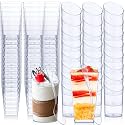 Nuogo 200 Pcs Mini Dessert Cups with Spoons, Clear