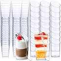Nuogo 400 Pcs Mini Dessert Cups with Spoons, Clear