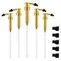 Nuogo Syrup Pump Compatible with Monin 750ml Bottles, Gold, 5 Pcs